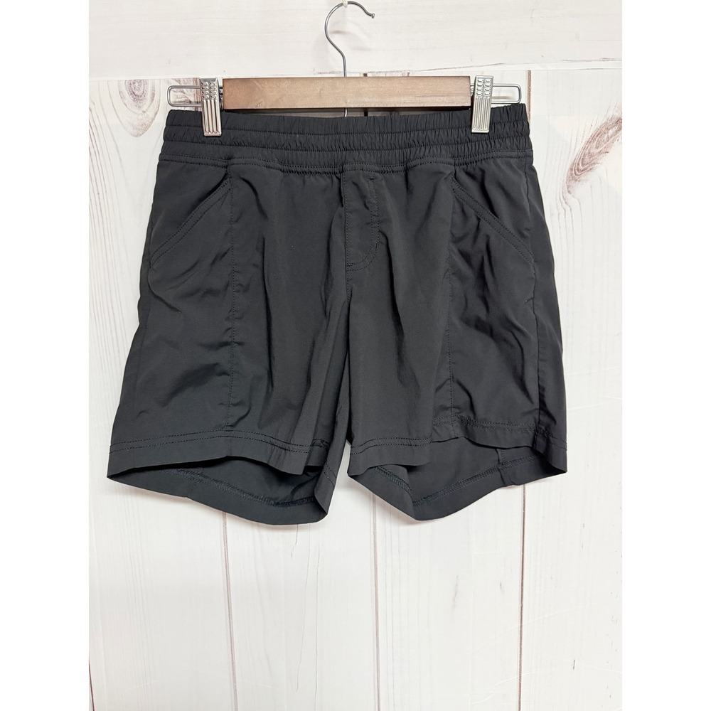 The North Face Womens FlashDry Hiking Shorts Size 6 Black Stretch 5" EUC